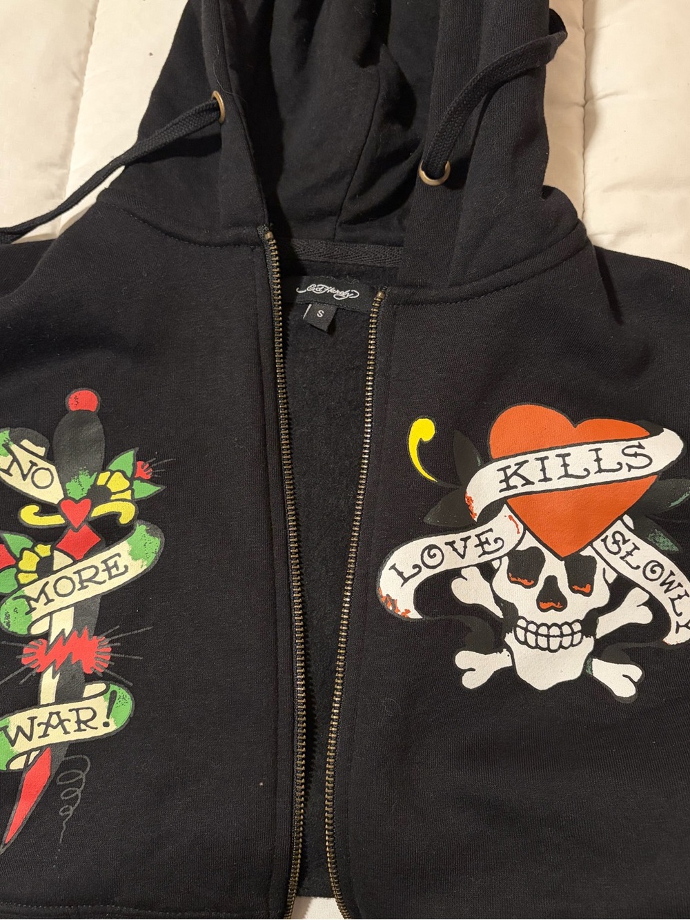 Love Kills Ed Hardy zip up Hoodie